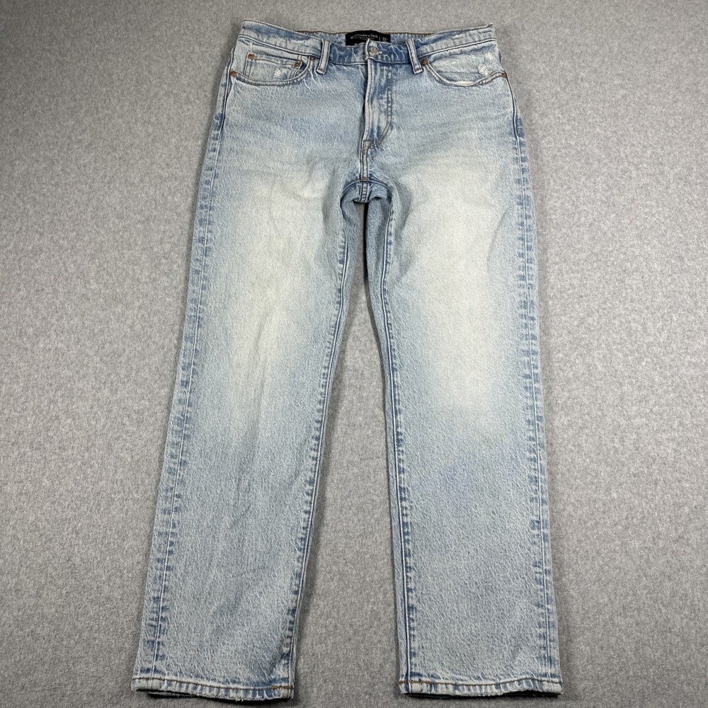 Abercrombie & Fitch Vintage Stretch Straight Jeans Men's 32x30(30x30) Light Wash